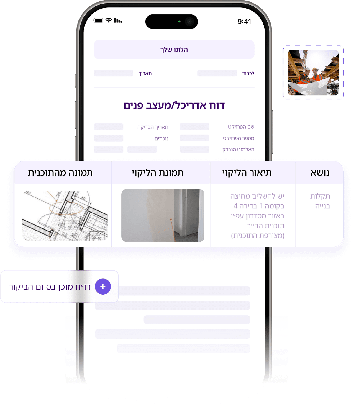 עדיין מתעד ליקויים
בצורה הישנה?