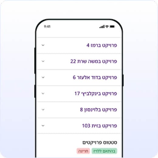 נכנס לפרויקט הרלוונטי
