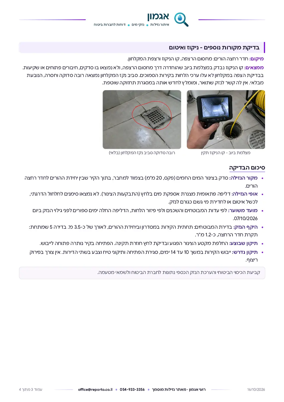 דוח איתור נזילות לחברות הביטוח, עמוד 3 מתוך 4