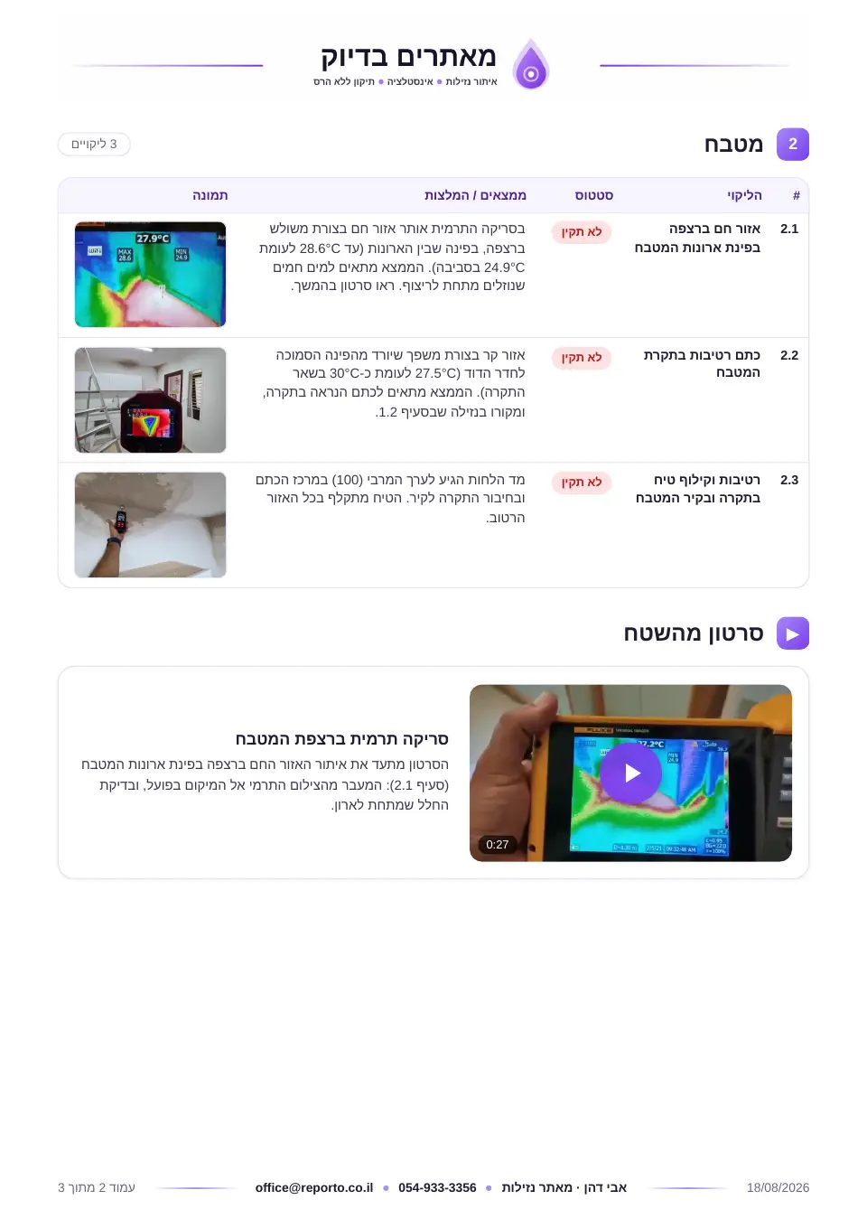 דוח איתור נזילות – מהיר, עמוד 2 מתוך 3